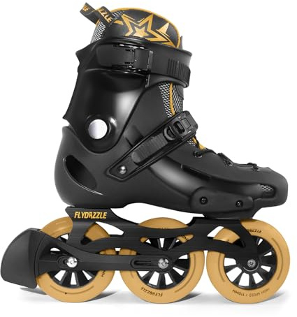 FLYDAZZLE Men's Inline Skates 3WD 110MM - Urban Fitness Speed Skating with ABEC-9 Bearings, Hard Boot Ankle Support, Optional Brake (US 9)
