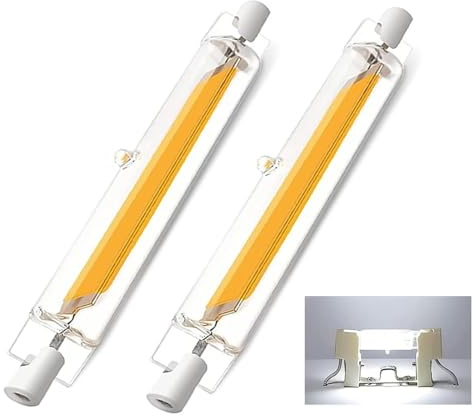 ACAATVE R7S LED 78mm Dimmbar 10W Kaltweiß 6000K | 78 mm LED Leuchtmittel für 100W J78 Halogenlampe, 360°Abstrahlwinkel, Kein Flimmern für Stehlampe Wandleuchte Deckenfluter, AC 210V-240V, 2 Stück