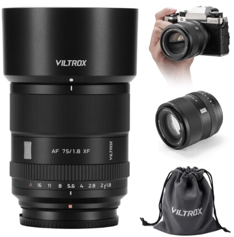 VILTROX 75mm F1.8 EVO XF Objektiv für Fuji X Mount mittleres Teleobjektiv Weitwinkelobjektiv Autofokus APS-C Lens für Fuji X-T2 X-T3 X-T4 X-T10 X-T20 X-T30 XT30II XT30II