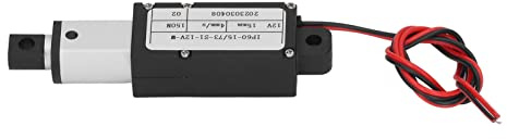 Wakects Mikrolinjäraktuator Minirörelseaktuator Elektrisk Linjäraktuator 12V 15 Mm Slaglängd 150N Aluminiumlegering med överström, Kortslutning och överbelastningsskydd för Industriell, (Inget fäste)