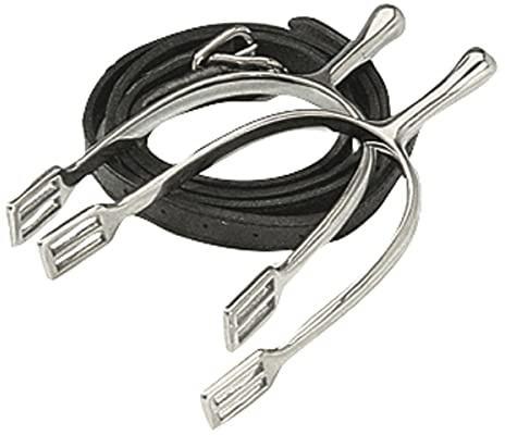 Korsteel Langhals Dressur-Sporen mit Riemen (Damen) (Silber)