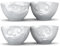 Fiftyeight TV Tassen Schälchen 4er Set Grins, Kuss, Glücklich, OchBitte, Schale, Schüssel, aus Porzellan, Weiß, 200ml