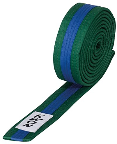 Budogürtel Judo mehrfarbig, versch. Längen (grün/blau/grün, 300)