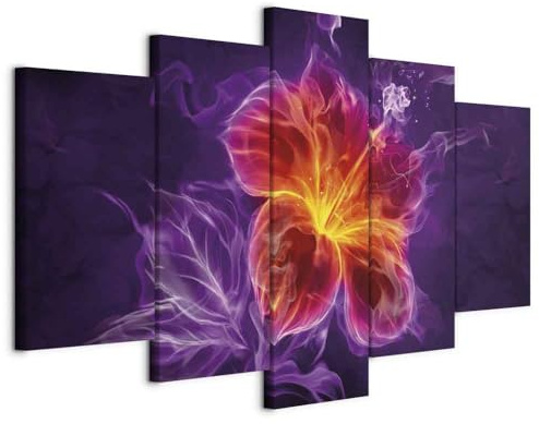 B&D XXL - Leinwandbild Abstrakt 200x100cm, 200x100 cm, 5-teilig, Wohnzimmer