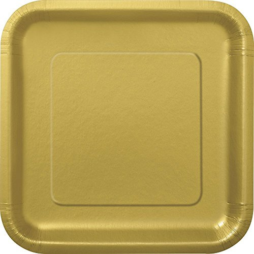 16 Petites assiettes en carton doré mat 17 cm - Doré - Taille Unique