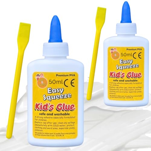 PVA Glue for Crafting, Kids Glue with Spreader, Washable 100ml 2 x 50ml