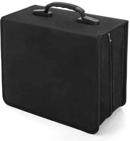 Fasmov Polyester 400 Disc CD/DVD Binder DVD Wallet Case, Black