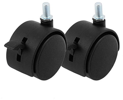 Aexit 2-inch Dia Twin Wheel M8 Threaded Stem Connector Brake Chair Casters 2pcs (ecb88f5ece7263ef97ba405c1b41f8e4)