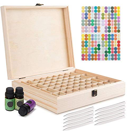 Gracelaza 68 Slots Ätherisches Öl Box aus Holz - Bietet Platz für 5 10 15 ml ätherisches Öl-Flaschen - Ideales Aufbewahrungsbox Organisator für Ätherische Öle und Duftöle #3