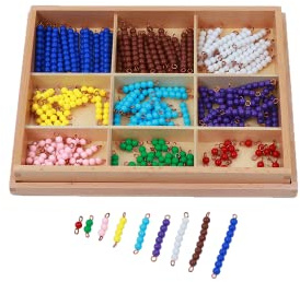 Adena Montessori Counting Beads Checker Board Beads Math Games & Teaching Numbers Counting Toys