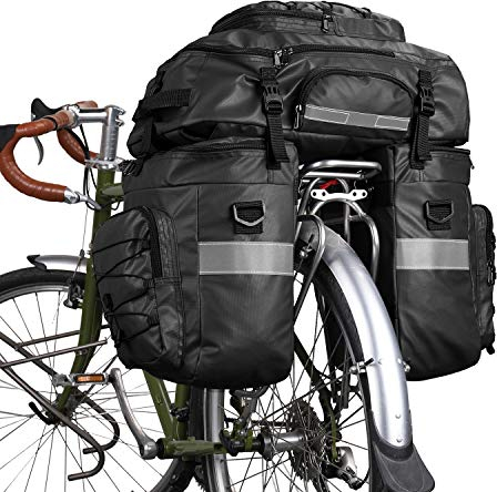Rhinowalk 3 IN 1 Fahrrad Gepäckträgertaschen Wasserdicht Fahrradtasche für Gepäckträger Fahrrad Rücksitz Tasche Trägertasche Seitentaschen mit Schultergurt