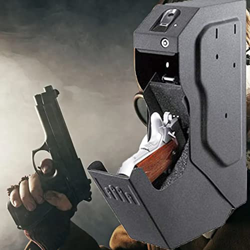 wzfdm Weapon Biometric Fingerprint Lock Safe Box, Quick Access with Spare Keys, for Gun, Pistol, Home Security