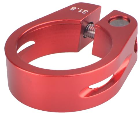 TRIWONDER Fahrrad Sattelkloben 25,4/28,6/31,8/34,9 mm, Sattelklemme Schnellspanner Sattelstütze Sattelstützenklemme für MTB und Rennrad (Rot - 31.8mm)