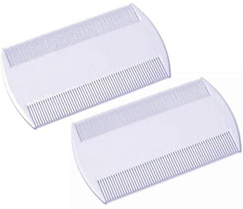 JKG® 2 PACK NIT COMBS FOR KIDS - Adults Nit Combs | DOUBLE SIDED - EXTRA FINE SIDE | Remove Head Lice, Nits, Louse Eggs Hair Treatment | Knit Lice Combs Long Thick Hair | Nit Head Lice Detection Comb