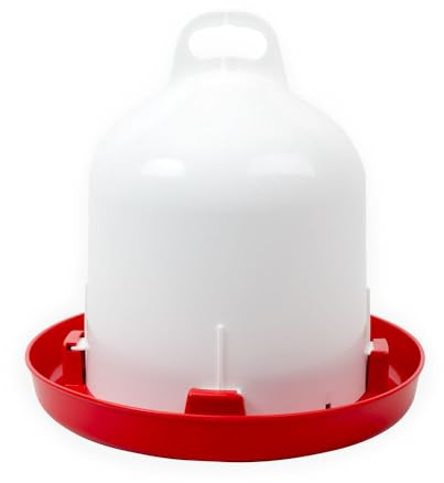 Hühnertränke, Doppelmanteltränke 6 Liter. Eine leicht befüllbare Wassertränke aus bruchfestem Kunststoff mit Verschluss, für Hühner.