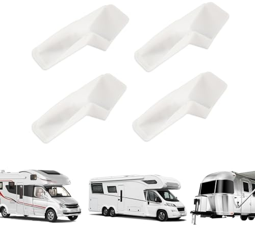 Veeteah Dachrinnenverlängerungen für Wohnmobile - 4 Stück -Dachrinnen für Pavillon, Wohnmobil-Dach-Tropfkante | Linke und rechte Dachtropfkante, universelle weiße Dachrinnenverlängerung