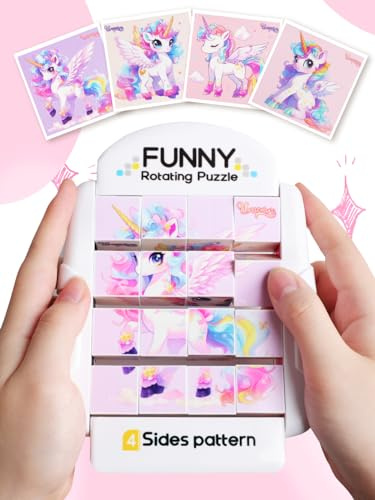 Fullware 16-Piece Rotating Puzzles for Kids, Toddlers Toys 3+
