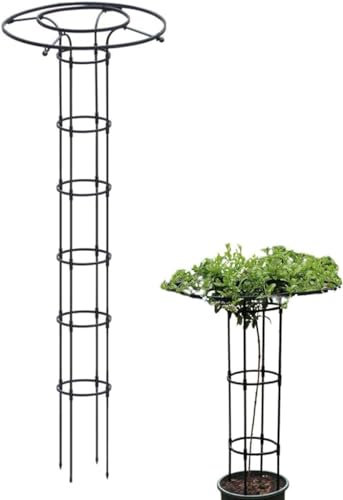 LKUOU Rankhilfe Obelisk,Rankobelisk und Rankturm für Gartenpflanzen Stützstangen, Käfige und Ranksäulen für Kletterpflanzen Dekoratives Rankgestell (Color : Black, Size : 120cm/47.2in)