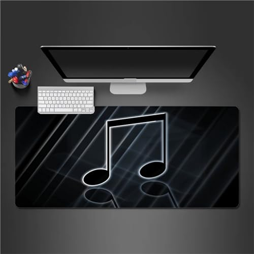 Gaming Mauspad XXL Schwarze Noten Großes Mauspad Schreibtischauflage mit Vernähte Kanten Einer speziellen Oberfläche verbessert Geschwindigkeit und Präzision 700x400x2mm