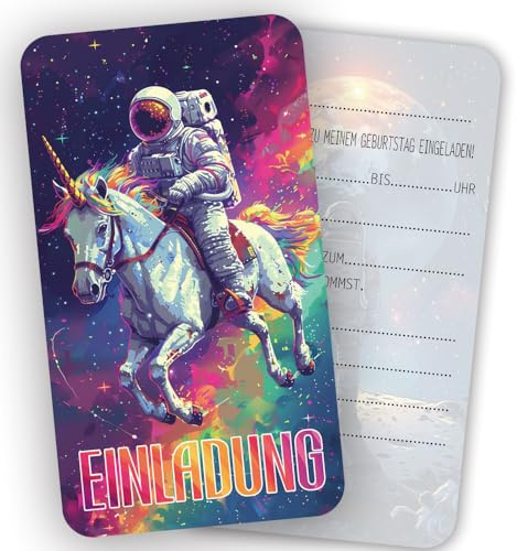 ZELAITE 12 Einhorn Regenbogen Einladungskarten zum Kindergeburtstag, Einladung Kindergeburtstag für Mädchen Jungen Geburtstagseinladungen Kinder Geburtstagsfeier Kinderparty (G)