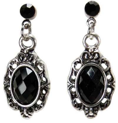 Alpenflüstern Trachten-Ohrstecker Trachtenstein - Damen-Trachtenschmuck, Trachten-Ohrringe (schwarz) DOR068