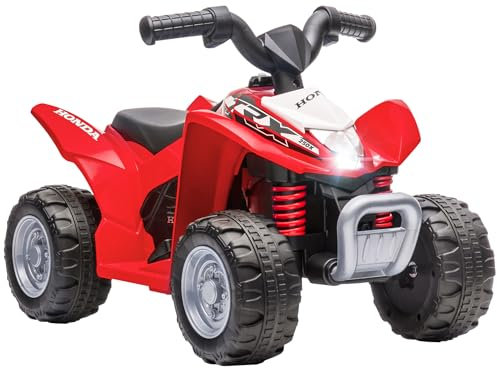 AIYAPLAY Honda Licensed Kids Electric Quad Bike, 6V Ride On Car ATV Toy, with LED Light, Horn, for 1.5-3 Years, Red