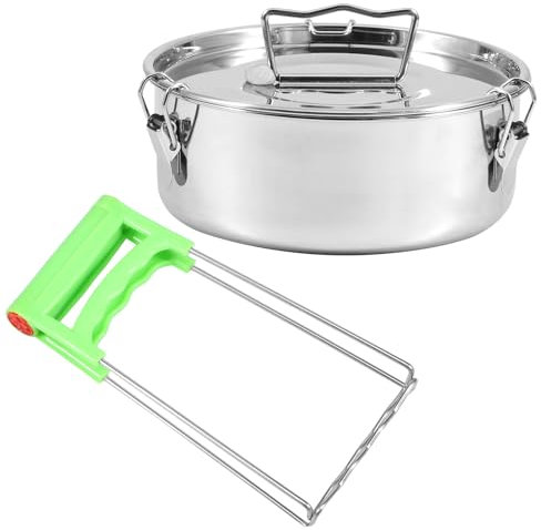 Molde de flan de acero inoxidable con tapa y asa, 1.5 cuartos de galón, molde de gran capacidad para hornear flan, molde a prueba de óxido, para flan, multifuncional, redondo, para hornear pasteles de