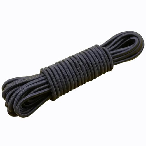 Cordón Elástico/Redondo para Sombreros Negro y Blanco, Hilo para Hacer Pulseras,Manualidades, Encordar Joyas, Máscaras, Sombreros de Fiesta (Elástico Negro, 2mm - 5 Metros)