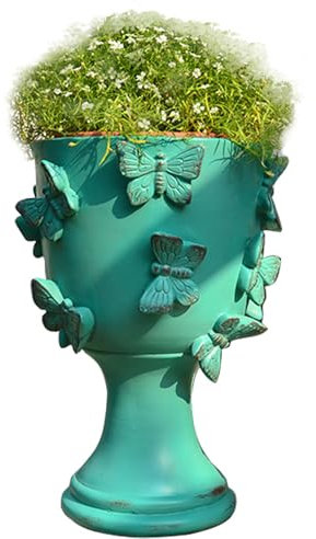 Resin Goblet Flower Pot Outdoor Succulent Planters for Cactus and Air Plants Decorative Fun Planter for Indoor/Outdoor Gardening for Gardeners