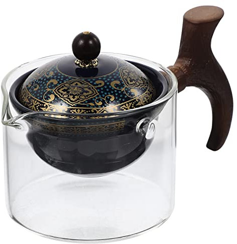 DECHOUS Keramik Mit Holzgriff Traditioneller Eleganter Kompakter Teekessel Für Teezubehör Kleine Zierliche