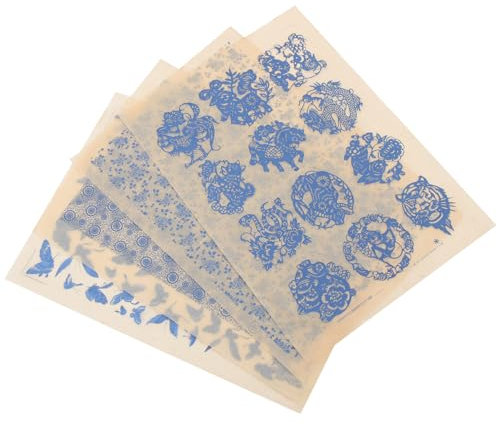 NUOBESTY 4blätter Teiliges Hochtemperatur-beständiges Keramik Transferpapier Für Dekorieren Unterglasur Tonpapier DIY Basteln