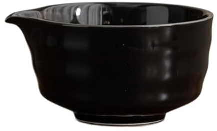 Colcolo Ceramic Matcha Bowl Japanese Green Tea Cup Chawan Handcrafted Traditional Porcelain Tea Bowl for Japanese Matcha Preparation, Black