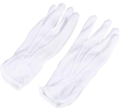 jojofuny 5paare Weiße Baumwollhandschuhe Rutschfeste Arbeitsschutzhandschuhe Für Garten Und Industriearbeiten Einheitsgröße