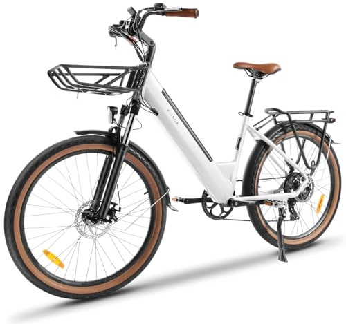 KAISDA K601 26 E-Bike für Erwachsene, 7 Gang Elektrofahrrad 36V 16Ah Akku, 25 km/h und 60–80km Reichweite E-Bike für Städtische Pendler, IP65 Wasserdicht