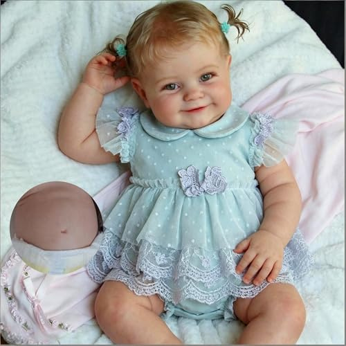 Anano Reborn babydockor silikon helkropp – 50 cm realistisk babydocka, full silikon babydocka anatomiskt korrekt nyfödd flicka, verklig nyfödd docka med tillbehör