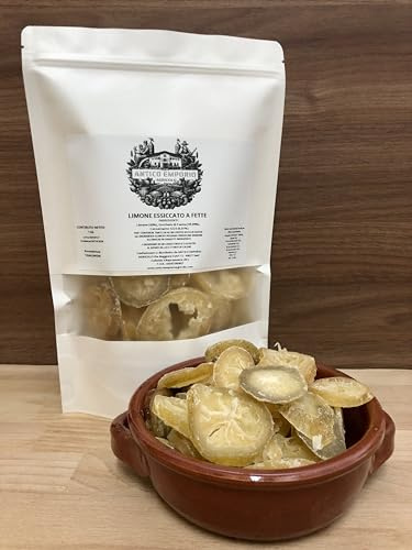 Limone a Fette Essiccato – Fette di Limone con Zucchero di Canna – Snack Naturale, per Cocktail, Cucina e Decorazioni - 1 Kg in Sacchetto Richiudibile
