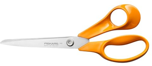 Fiskars Classic universal trädgårdssax, Högerhänt, Totallängd: 21 cm, Förbättrad Torx-skruv och ergonomiskt handtag, Högvärdigt stål/plast, Orange, 1075033