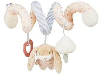 Sterntaler Spielzeugspirale Hase Hanni - Activity Spielzeug zur Befestigung an Babyschale, Kinderwagen oder Laufgitter - weiches Entdecker Spielzeug mit Rassel & Greifring Herz aus Silikon, quarzrosa