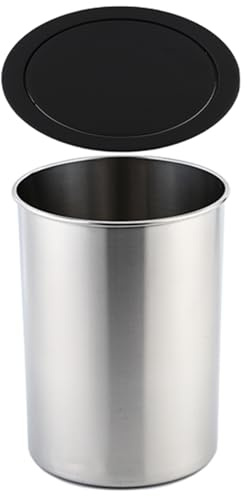 Cubo de Basura Redondo con Tapa, Integrado y balanceado, para encimeras de Cocina, Color Negro.