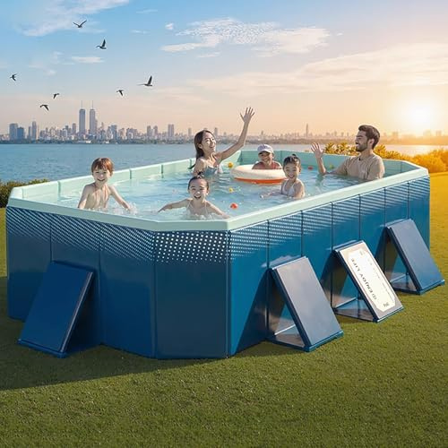 TGDGFKIAS Paddling Pool, Foldable Non Inflatable Swimming Pool Multiple Sizes For Kids Adults And Dogs(2.1m/7ft)