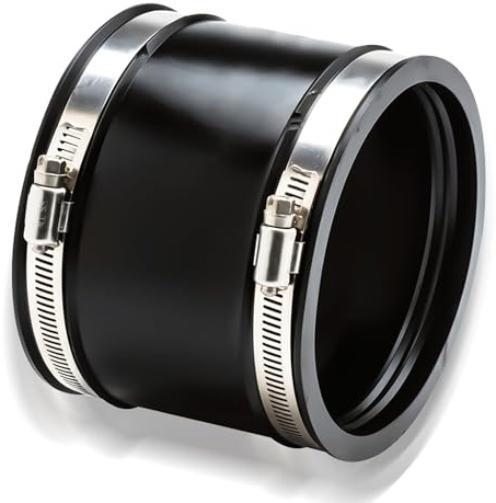 Acoplamiento de goma flexible de 125 mm con dos abrazaderas de acero inoxidable, manguito reductor de ruido flexible para ventilador de tubo, conector de tubo para ventilador de tubo, para conexión de