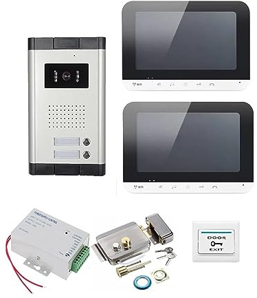 Ring DöRrklocka Video Intercom 7-tums LCD-skärm Wifi Trådlös Video Dörrtelefon Dörrtelefon Intercom Kit For 2/3 Enheter Lägenhet Installera På Ett KnäPp(V70MG-620-1V2-lock)