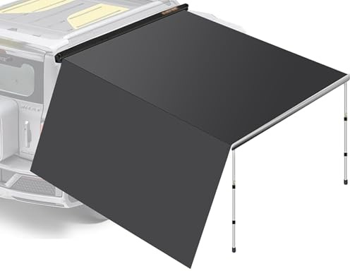 FVTVHEV Toldo Retráctil para Coche Toldo Furgoneta Camper Tejido Oxford 200D Impermeable Resistente a la luz Solar Altura Ajustable Uso en Exteriores(Black2)