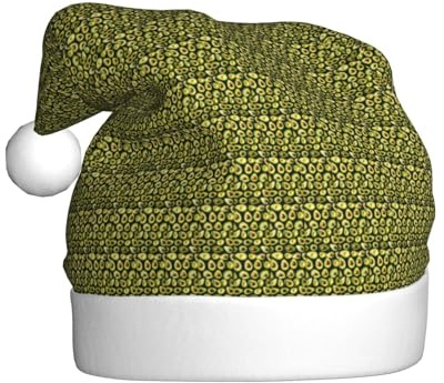 GUOLGP Gorro de Navidad con estampado de aguacate, gorro de Papá Noel, celebraciones, unisex, accesorio de disfraz de fiesta de Navidad