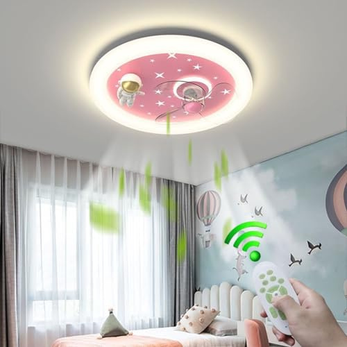 Ventilatore da soffitto moderno a LED dimmerabile con luce e telecomando, ventilatore silenzioso da 46 W per cameretta, camera da letto, cucina, sala da pranzo e soggiorno - Design elegante a forma