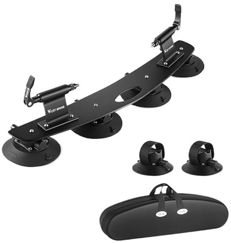 Porte-vélos à ventouses for Toit de Voiture, Compatible avec Les vélos de Route et VTT, à Fixation Rapide.(Two-Bikes)