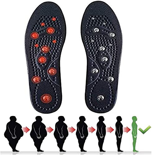 Magnetisk fotakupunkturpunktsterapi, magnetiska innersulor, zonterapi for smärtlindring, magnetisk massage, tvättbar(1 Pair,S)
