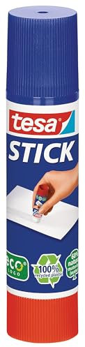 tesa Glue Stick - Odourless Craft Glue Stick for Paper and Cardboard - Solvent-Free and Environmentally Friendly - 10 g