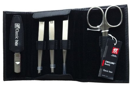 Zwilling Leder-Etui 5tlg. Classic Manicure Etui Maniküreset Nagelpflege Inox