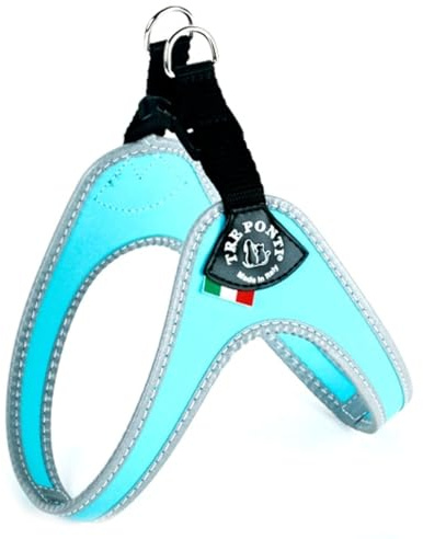 Tre Ponti Geschirr für Hunde / Farbe Blau / Gr.2,5 bis ca. 6kg Brustumfang 37-42cm